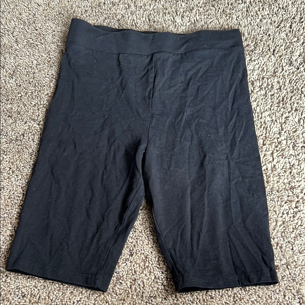 H&M Black Bike Shorts High-Rise Athletic Fit